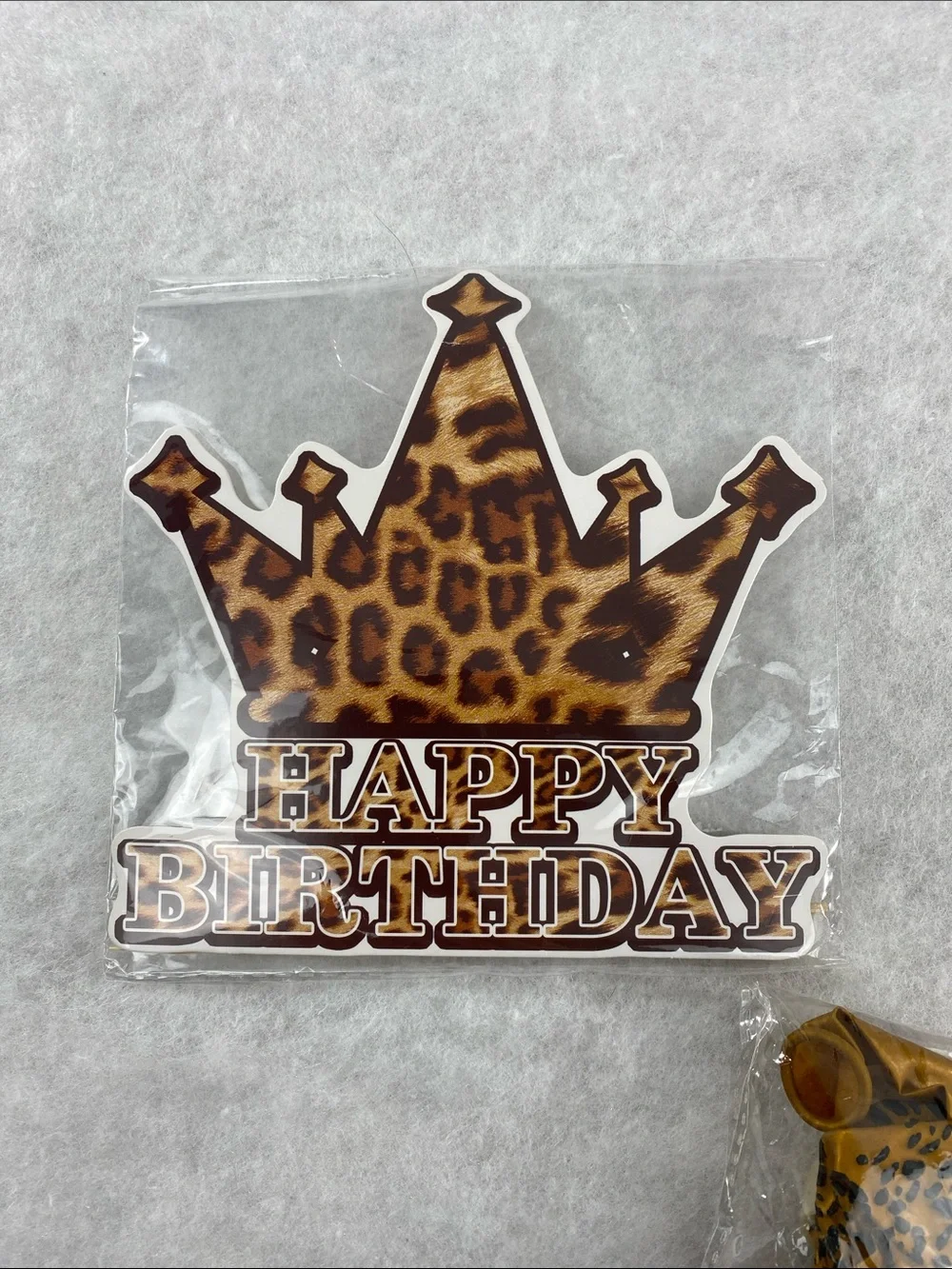 Leopard Print Party Kit with Gold Foil Fringe happy birthday banner